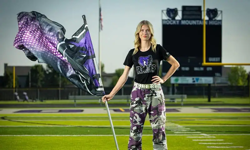Rocky Mountain High School marching band senior portraits Boise Idaho