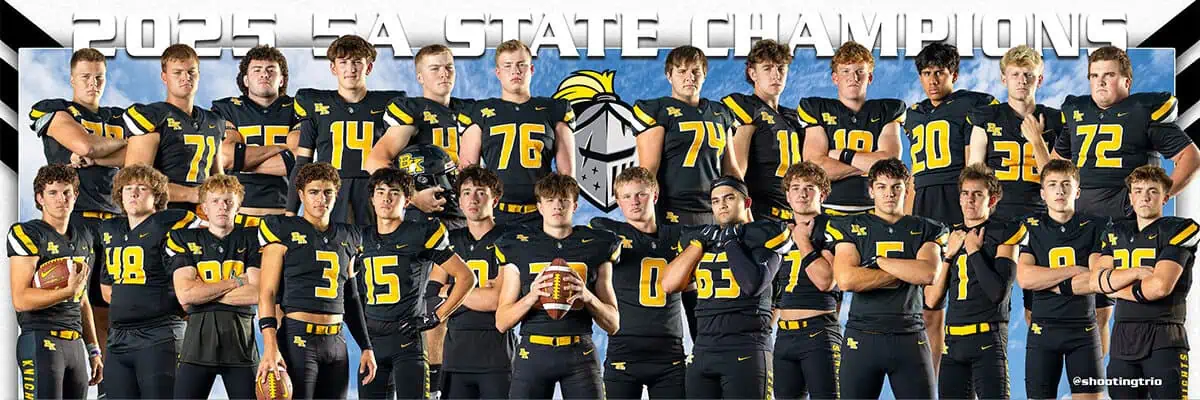 Custom high school sports banners displayed at Treasure Valley stadium in Boise Idaho