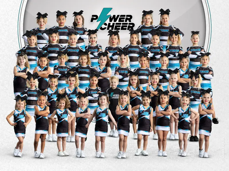 Green screen composite team photo example